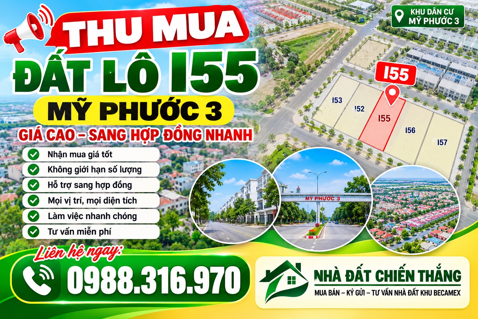 Thu Mua Đất Lô I55 Mỹ Phước 3 – Nhận Sang Hợp Đồng Nhanh