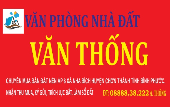 Nhà đất Văn Thống chuyên mua bán đất nền ấp 6 xã Nha Bích huyện Chơn Thành